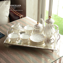 European court high-grade ceramics Exquisite small luxury coffee cup set Flower tea set English afternoon tea with tray