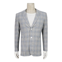 Special 598-1 discount Special winter mens casual single west gray plaid with wool