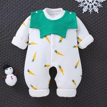 Newborn baby clothes one-piece open crotch spring autumn and winter clothes for men and women baby winter padded thickened cotton coat jacket