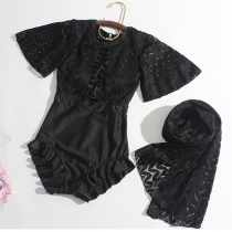 Childrens swimwear girl Siamese zhong da tong 3-12-15-year-old student girls little tong dai veil girls swimsuit