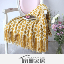 Exit European and American Nordic American light extravaganza Herringbone Weave Sofa Blanket Folk Hotel Bed Tail Blanket hide and hide