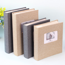 Cotton and hemp window album album Insert type 5 6 inch family memorial album 4R pocket album Simple album