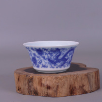 Ming Chenghua annual Blue and White Dragon Phoenix figure thin tire horseshoe Cup antique old object decoration collection