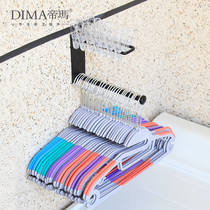 Tema hanger storage artifact balcony shelf non-perforated multifunctional finishing rack household wall-mounted storage