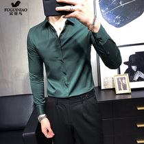 Fugui bird shirt men long sleeves summer Korean version casual lining clothing thin mens clothing free of hot new body blouses