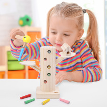 Early childhood Cognitive color training Hand-eye coordination Woodpecker bug catching game Baby bug catching wooden toy