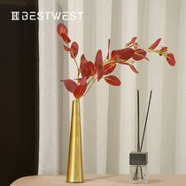 Modern simple golden vase creative vase metal ornaments dining table home living room Nordic ornaments small furnishings