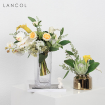 Lancol Brief New Chinese Emulated Flower Suit Butterfly Orchid Floral Home-like Decorative Pendulum with Fake Flowers