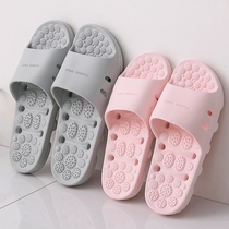 Massage and slippers womens home bathroom non-slip thick bottom leaking shoes quick-drying hollow massage bath