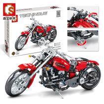 Sen Bao 701706 Technology Machinery Crazy Biao Ha Radium Motorcycle Model Children Assembly Building Building Blocks Boy Toy Gift