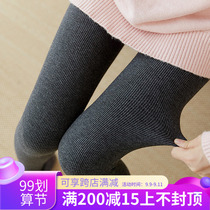 Thick slim slim Joker foot foot vertical striped cotton high elastic high waist leggings women wear autumn and winter Velvet