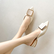 Europe station pointy Baotou Half slippers women 2022 Summer outwear Fashion 100 lap net red big code with Mueller shoes