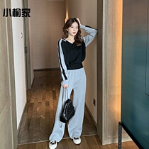 Casual suit womens new autumn and winter Korean version of hooded sweater trousers loose size student fashion sports two-piece set