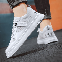 Mens shoes 2022 new spring slim net face flat bottom plate Shoe sports casual little white tide shoes mens white mesh shoes