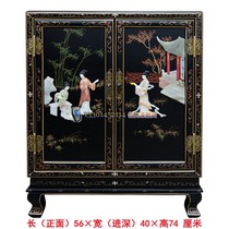 Yangzhou lacquerware factory neoclassical lacquer art home decoration bone stone inlay double door porch decoration shoe cabinet customization