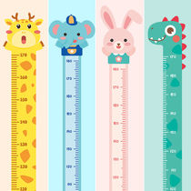 Childrens room Bedroom decoration record Baby measuring instrument Height ruler Cartoon height sticker Wall sticker Self-adhesive removable