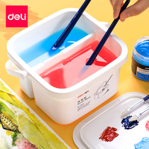 Dali brush bucket split watercolor gouache painting oil painting art special bucket small number portable multi-function pen brush holder childrens Chinese painting brush brush brush plastic rinse brush plastic pen holder three in one