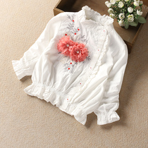 Girls celebrity shirt little girl spring and autumn baby long sleeve Korean version of foreign style fashionable childrens clothing Princess shirt shirt