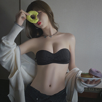 Japanese traceless beauty back strapless underwear women gather non-slip chest chest collection invisible bra set