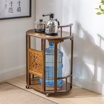 Tea table Tea cabinet mobile tea car home tea table kettle integrated office mahjong table walnut color