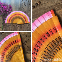 Anita wood fan gradient fan dance fan Spanish fan folding fan wood fan children summer