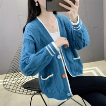 Autumn Clothing New 2022 Collage Lady Sweater Jacket Knit Cardiovert Women Loose Fall Womens Clothing Blouses Spring Autumn