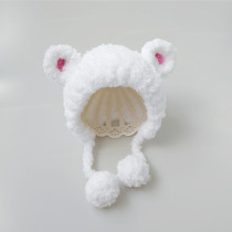 Baby bear ear protection hat Handmade baby hat Winter mens and womens baby thickened velvet velvet hat Childrens cartoon hat