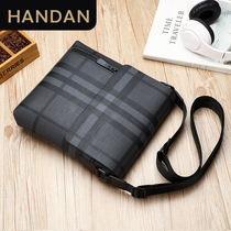 New clamshell single shoulder bag genuine leather mens bag business casual slant satchel bag mens bag Bull Leather Small Backpack Satchel