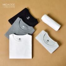 Migaoge 270g heavy foundation thick and solid impervious loose straight tube men and women bottomed T-shirt cotton half sleeve shirt