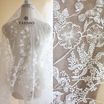 Sequin Taiwan Flower Lace 216 Wedding Dress Fabric Pastoral Womens Clothing Accessories Fabric NEW