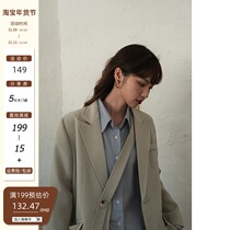 Creamsu white suit jacket female Korean version of loose design sense minority spring and autumn British style temperament suit