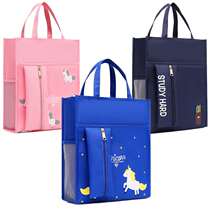 Learning bag tuition bag girl Primary School student hand carry make-up class bag double bag tutoring bag large capacity handbag
