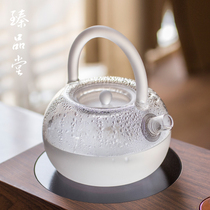 Zhen Pintang cloud glass cooking teapot heat-resistant lifting beam pot kung fu tea set tea maker white tea frosted flower teapot