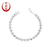 Yuanshengfu new boutique PT950 fashion heart-shaped platinum bracelet platinum jewelry adjustable for women