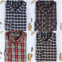 Grinding mens shirt long sleeve middle-aged and elderly business leisure cotton warm autumn and winter square collar shirt Plaid variety