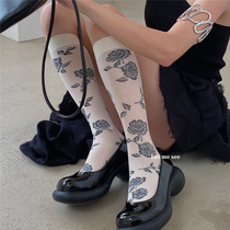 LET ME SEE summer new big flower design irregular socks female Japanese personality hipster in tube socks