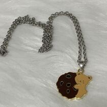 Soul Best Friend Cartoon Steal bear Bear Cute Cartoon Pendant Lock Bone Chain Necklace New Necklace Sweater Chain