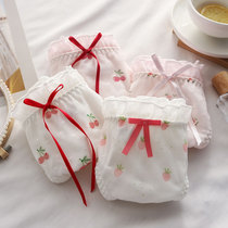 Small flower underwear women cotton crotch fresh Ice Silk girl Japanese waist ultra-thin silky cute breifs