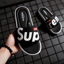 Mens slippers summer 2021 New Korean fashion outside wear beach non-slip soft bottom one-word drag outdoor sandals