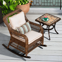 Retro Courtyard Vines Chair Seniors Lunch chair rocking chair Home Balcony Casual Rattan choreography Lazy Chair Nordic Reclining Chair