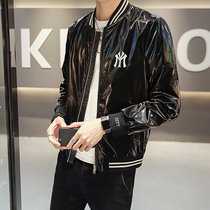 Coat men 2020 new Korean trend handsome casual thin personality bright face stand collar men jacket D0302