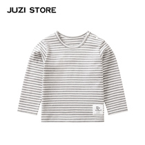 JUZI STORE Pure Cotton Home Combed Cotton Basic loading Long sleeves T-shirt Boy girl 1925035