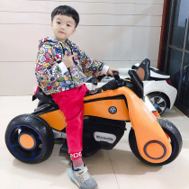 Childrens electric car can sit on people motorcycles three-wheeled cars boys and girls baby strollers oversized dual-drive toys