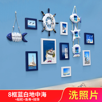 Modern minimalist living room decoration Jiugong grid Photo Wall non-punching and non-marking adhesive hook customizable photo frame hanging wall