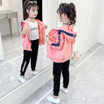 Girls autumn clothing sports suit 2021 New Yangqi CUHK Girl girl Spring Fall net Red Two sets ten-year-old