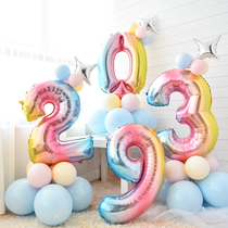 Digital aluminum film balloon Macaron birthday balloon column party decorated babys hundred-day birthday decoration