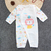 Double gauze baby jumpsuit summer newborn Hayi men and women baby cotton pajamas spring thin long sleeve climbing suit