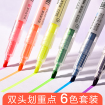 Deli orange highlighter Straight liquid marker Key marker Color pen Student flash pen Fluorescent plate special pen