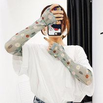  Sunscreen hand sleeve womens arm guard ins net red summer thin ice cool sleeve anti-UV ice silk Hyuna wind ice sleeve