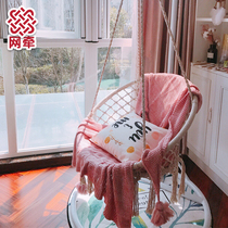 ins Net red hanging chair Nordic tassel tremble hanging basket swing chair adult indoor European Princess hammock cradle
